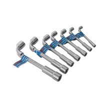 FIXTEC 8/10/12/13/14/17/19mm CRV L Type Hex Socket Spanner Double Ended L-angled Socket Wrench